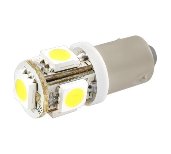 Автолампа диод SKYWAY T8.5 T4W 5 SMD BA9s 1-контурная, белая S08201233