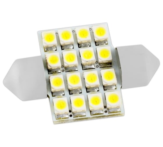 Автолампа диод SKYWAY T11 C5W 16 SMD диодов 1-контурная 31мм белая S08201160 1