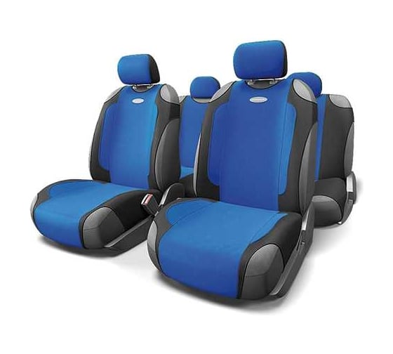 Авточехлы-майки AUTOPROFI GENERATION, велюр, 9 предметов чёрн./синий GEN-805T BK/BL