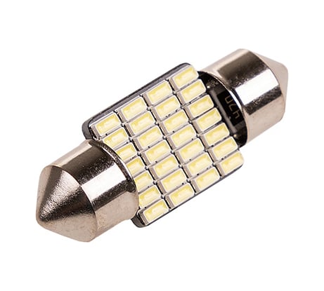 Автолампа SKYWAY диод T11 (C5W) 12V 28 SMD диодов 1-конт 31мм (CANBUS) Белая(в компл. 2 шт.) S08201408
