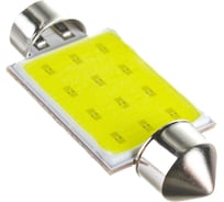 Автолампа диод SKYWAY T11 C5W 12V 1 COB 1-конт 39мм Белая комп.2 шт салон/номер S08201154