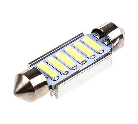 Автолампа диод SKYWAY T11 C5W 6SMD диодов 1-контурная 39мм обманка белая S08201311