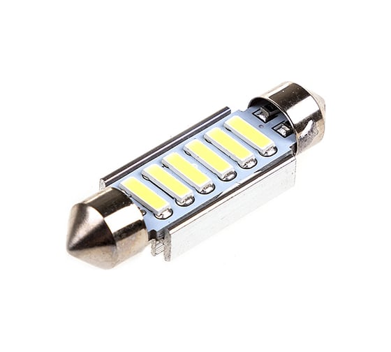 Автолампа диод SKYWAY T11 C5W 6SMD диодов 1-контурная 39мм обманка белая S08201311 1