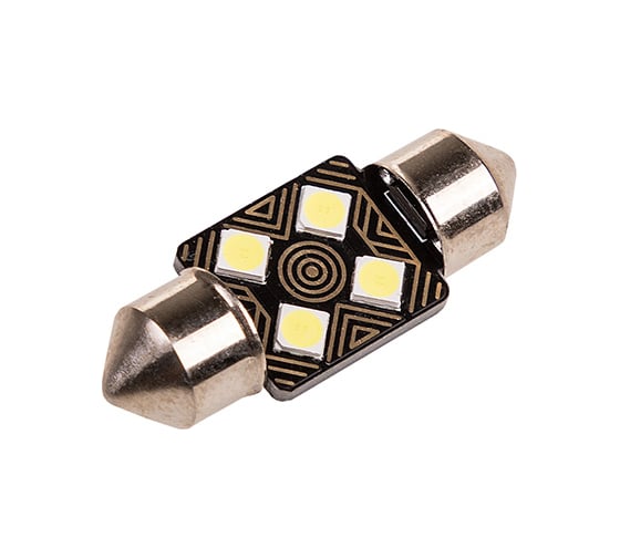 Автолампа SKYWAY диод T11 (C5W) 12V 4 SMD диода 1-конт 31мм (CANBUS) белая, 2 шт. S08201404