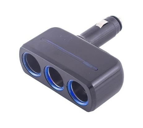 Разветвитель прикуривателя 3 гнезда SKYWAY черный, предохранитель 10А S02301018