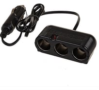 Разветвитель прикуривателя 3 гнезда 12/24V SKYWAY черный S02301026