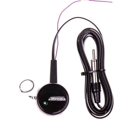 Активная внутрисалонная антенна SKYWAY ALPHA круглая, тонкое полотно, один ус, кабель 2.2м, черный S00203003