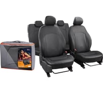 Чехлы Airline для Chevrolet Lacetti 04-/Daewoo Gentra 13- Лима, 12 предметов, задняя спинка 1/3, экокожа перф., черные ACCS-A-02
