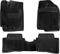 Ковры Airline для Kia Rio III 11-17, 4 шт., крепеж, высокий борт, 3D с подпятником, ТЭП, черные ACM-PS-41