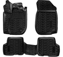 Ковры Airline для Renault Sandero II/Stepway 14-, 4 шт., крепеж, высокий борт, 3D с подпятником, ТЭП, черные ACM-PS-58