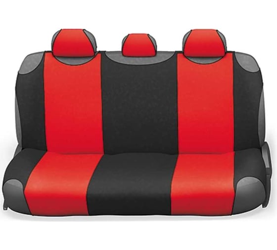Авточехлы-майки AUTOPROFI COMFORT, анатом. поддержка, велюр, 9 предм. чёрн./красный COM-905T BK/RD
