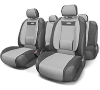 Авточехлы-майки AUTOPROFI COMFORT, анатом. поддержка, велюр, 9 предм. т.сер./св.серый COM-905T D.GY/L.GY