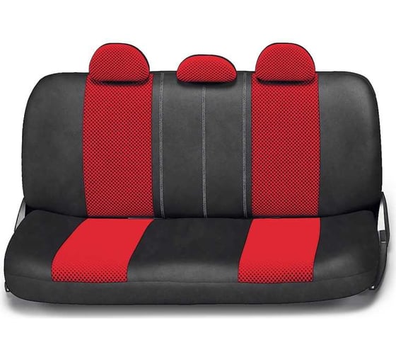 Авточехлы AUTOPROFI MATRIX, форм. велюр, 11 предм., карман, 3 молнии чёрн./красный, разм. М MTX-1105 BK/RD (M)