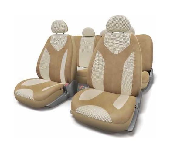 Авточехлы AUTOPROFI MATRIX, форм. велюр, 11 предм., карман, 3 молнии т.беж./св.бежевый, разм.S MTX-1105 D.BE/L.BE (S)