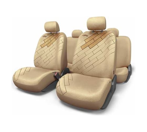 Авточехлы AUTOPROFI URBAN, алькантара, 11 предм., карман, 6 молний, AIRBAG бежевый, разм. М URB-1105 BE (M) 1