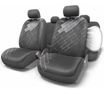Авточехлы AUTOPROFI URBAN, алькантара, 11 предм., карман, 6 молний, AIRBAG чёрный, разм. М URB-1105 BK (M)