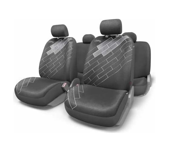 Авточехлы AUTOPROFI URBAN, алькантара, 11 предм., карман, 6 молний, AIRBAG чёрный, разм. М URB-1105 BK (M)