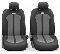 Авточехлы AUTOPROFI SELECTION, плотный велюр, 11 предм., карман, 3 молнии чёрн./т.серый, разм. М SEL-1105 BK/D.GY (M)