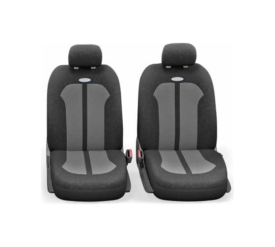 Авточехлы AUTOPROFI SELECTION, плотный велюр, 11 предм., карман, 3 молнии чёрн./т.серый, разм. М SEL-1105 BK/D.GY (M)