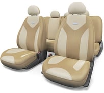 Авточехлы AUTOPROFI MATRIX, искусствен. кожа, 11 предм., карман, 3 молнии т.беж./св.бежевый, разм.S MTX-1105G D.BE/L.BE (S)