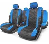 Авточехлы AUTOPROFI TRIAL, имитация кожи + алькантара, 11 предм., карман, 6 молний, AIRBAG чёрн./синий, разм. М TRL-1105 BK/BL (M)