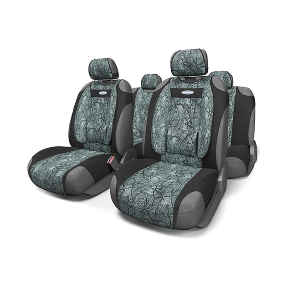 Авточехлы-майки AUTOPROFI COMFORT, анатом. поддержка, велюр, 9 предм ...