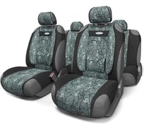 Авточехлы-майки AUTOPROFI COMFORT, анатом. поддержка, велюр, 9 предм. жаккард полипропилен, расцветка Циклон COM-905T Cyclone