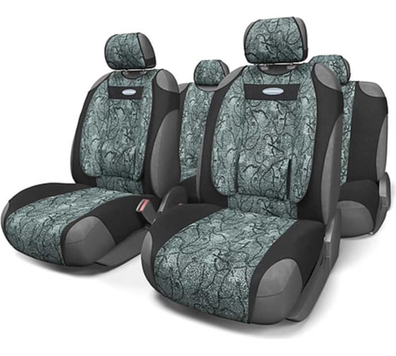 Авточехлы-майки AUTOPROFI COMFORT, анатом. поддержка, велюр, 9 предм. жаккард полипропилен, расцветка Циклон COM-905T Cyclone