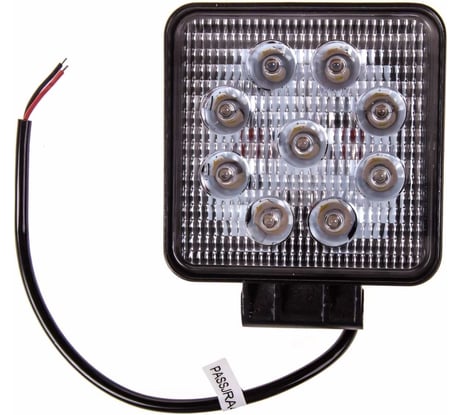 Светодиодная фара SKYWAY OFF ROAD квадратная 12V/24V 27W 6000К 9 диодов, дальний свет S07201012