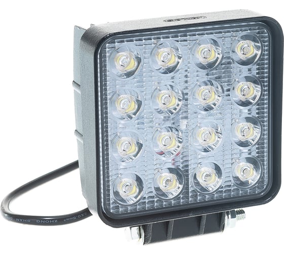 Светодиодная фара SKYWAY OFF ROAD квадратная 12V/24V 48W 6000К 16 диодов, дальний свет S07201015