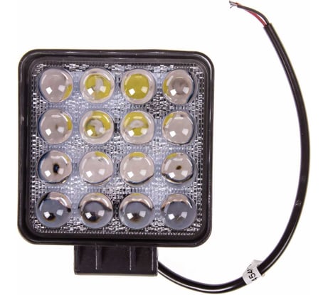 Светодиодная фара SKYWAY OFF ROAD квадратная 12V/24V 48W 6000К 16 диодов, дальний свет S07201014