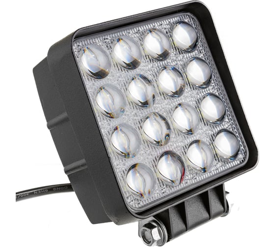 Светодиодная фара SKYWAY OFF ROAD квадратная 12V/24V 48W 6000К 16 диодов, дальний свет S07201014