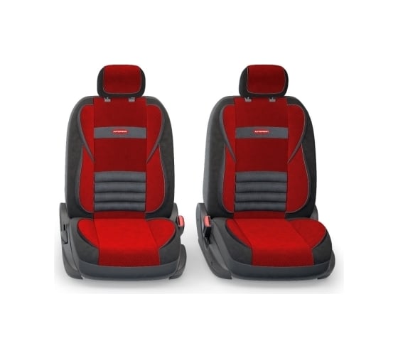 Авточехлы AUTOPROFI "MULTI COMFORT", мультиконтурные, 5 ортопед. поддержек, велюр+формованный велюр, 11 предм., карман, 6 молниий чёрн./красный, разм. М MLT-1105 BK/RD (M)