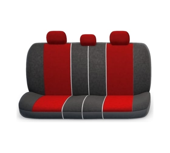 Авточехлы AUTOPROFI "MULTI COMFORT", мультиконтурные, 5 ортопед. поддержек, велюр+формованный велюр, 11 предм., карман, 6 молниий чёрн./красный, разм. М MLT-1105 BK/RD (M)
