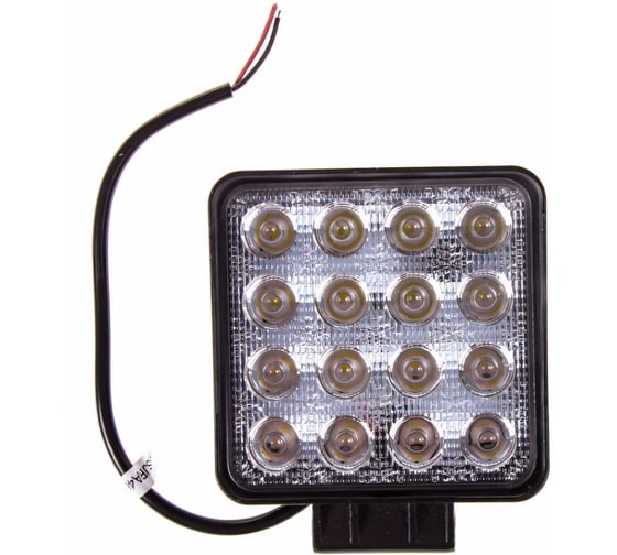 Светодиодная фара SKYWAY OFF ROAD квадратная 12V/24V 48W 6000К 16 диодов, ближний свет S07201016