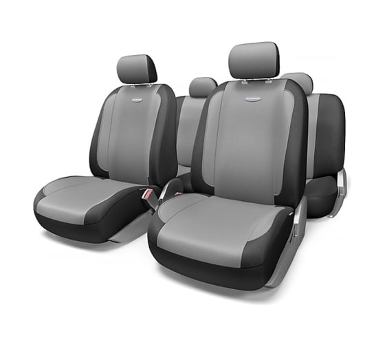 Авточехлы AUTOPROFI GENERATION, велюр, 11 предм., карман, 3 молнии чёрн./т.серый, разм. М GEN-1105 BK/D.GY (M)
