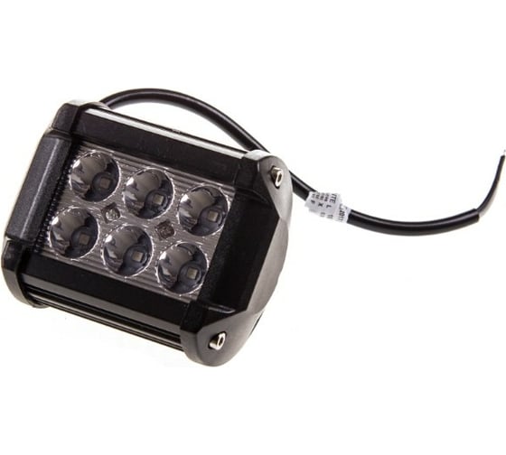 Светодиодная фара SKYWAY OFF ROAD прямоугольная 12V/24V 18W 6000К 6 диодов дальний свет S07201009
