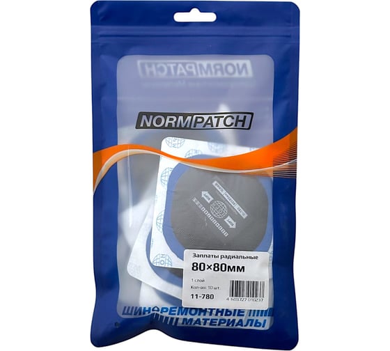 Радиальные заплаты NORM 80х80 мм, 1 сл. 10 шт. 11-780 1