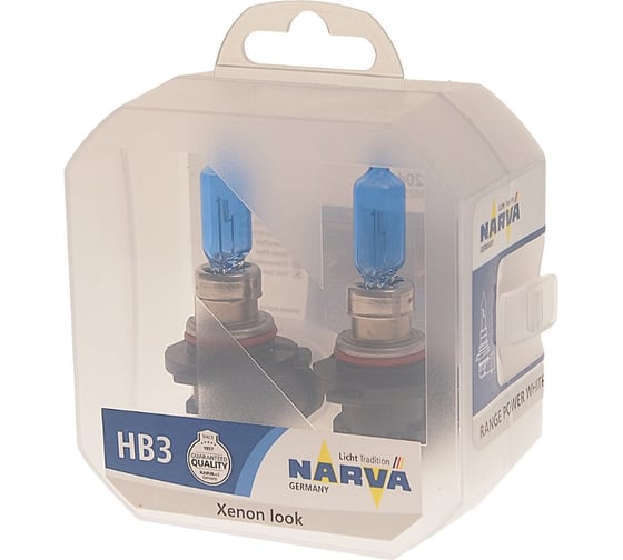 Автолампа NARVA HB3 9005 60 P20d RANGE POWER WHITE 4500K 2шт 12V 1 10 NEW 486252100 1