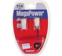 Автолампа с тестером MEGAPOWER T10W W2,1x9,5d CERAMIC 1 SMD WHITE блистер 2 шт M-10115W-2блт