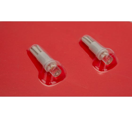 Автолампа MEGAPOWER T5 W2*4.6d 1 LED FLAT WHITE блистер 2шт M-50112W-2бл