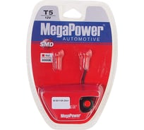 Автолампа с тестером MEGAPOWER T5 W2*4.6d 1 SMD 3528 RED блистер 2шт 8лм 12V M-50113R-2блт