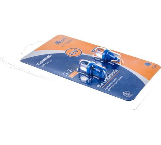 Светодиодная лампа KRAFT T10 W5W W2.1x9.5d 12v blue KT 700083