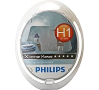 Автолампа PHILIPS H1 55 P14.5s+80% X-TREME POWER 2шт 12V P-12258XP2