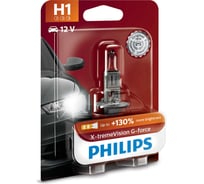 Автолампа PHILIPS H1 55 P14.5s+130% X-tremeVision G-force блистер 12V 12258XVGB1
