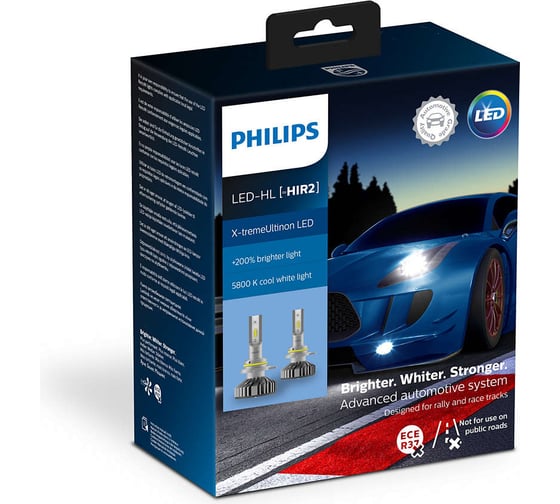 Автолампа PHILIPS HIR2 X-tremeUltinon LED HI/LO BRIGHTER 5800K 2шт 12V 11012XUX2 1