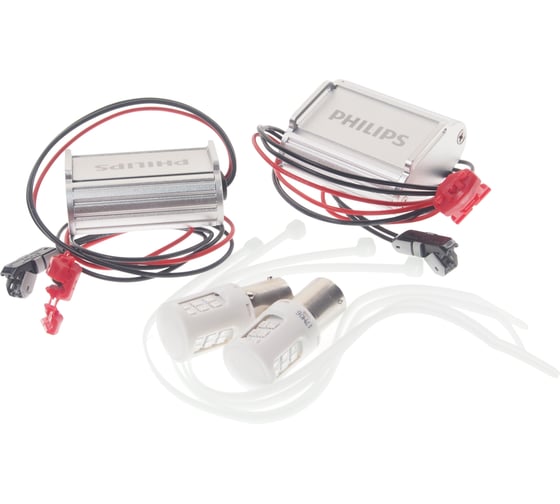 Автолампа с блокиратором ошибок PHILIPS PY21W LED AMBER CANbus 2шт+2шт 12V 11498ULAX2