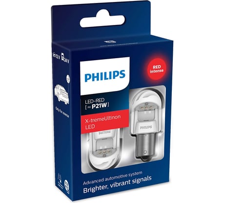 Автолампа PHILIPS P21W RED X-tremeUltinon LED 2шт 12V 11498XURX2