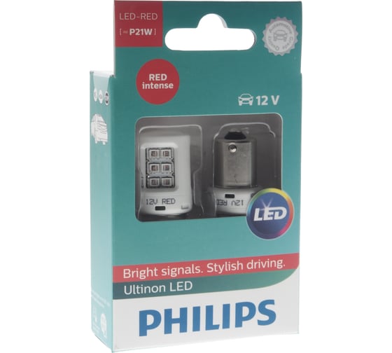 Автолампа PHILIPS P21W RED Ultinon LED 2шт 12V 11498ULRX2