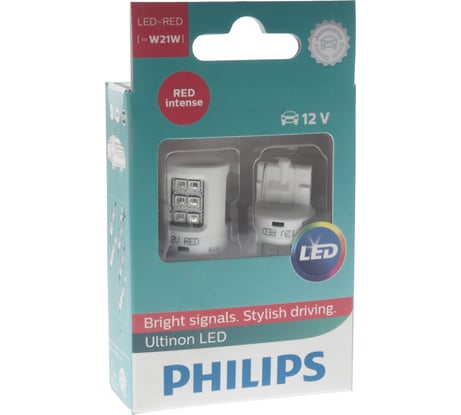 Автолампа PHILIPS W21W RED Ultinon LED 2шт 12V 11065ULRX2